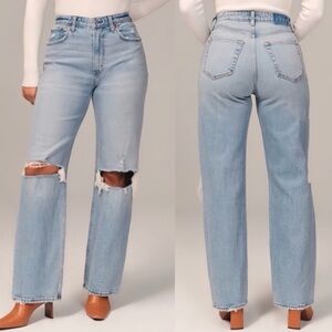 Abercrombie & fitch the 90’s straight ultra‎ high rise distressed